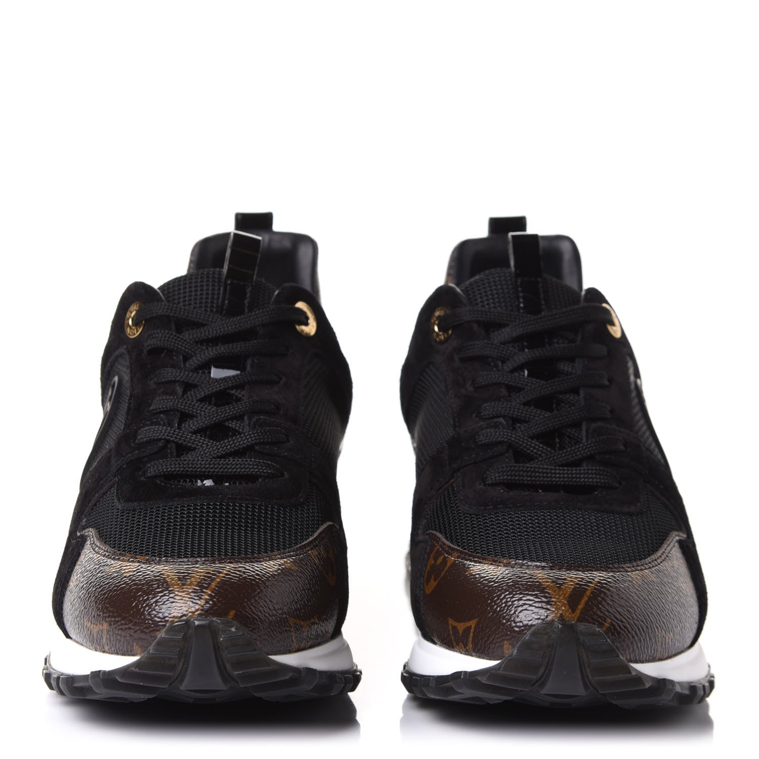 Louis Vuitton Suede Monogram Run Away Sneakers 38.5 Black 2 of 9