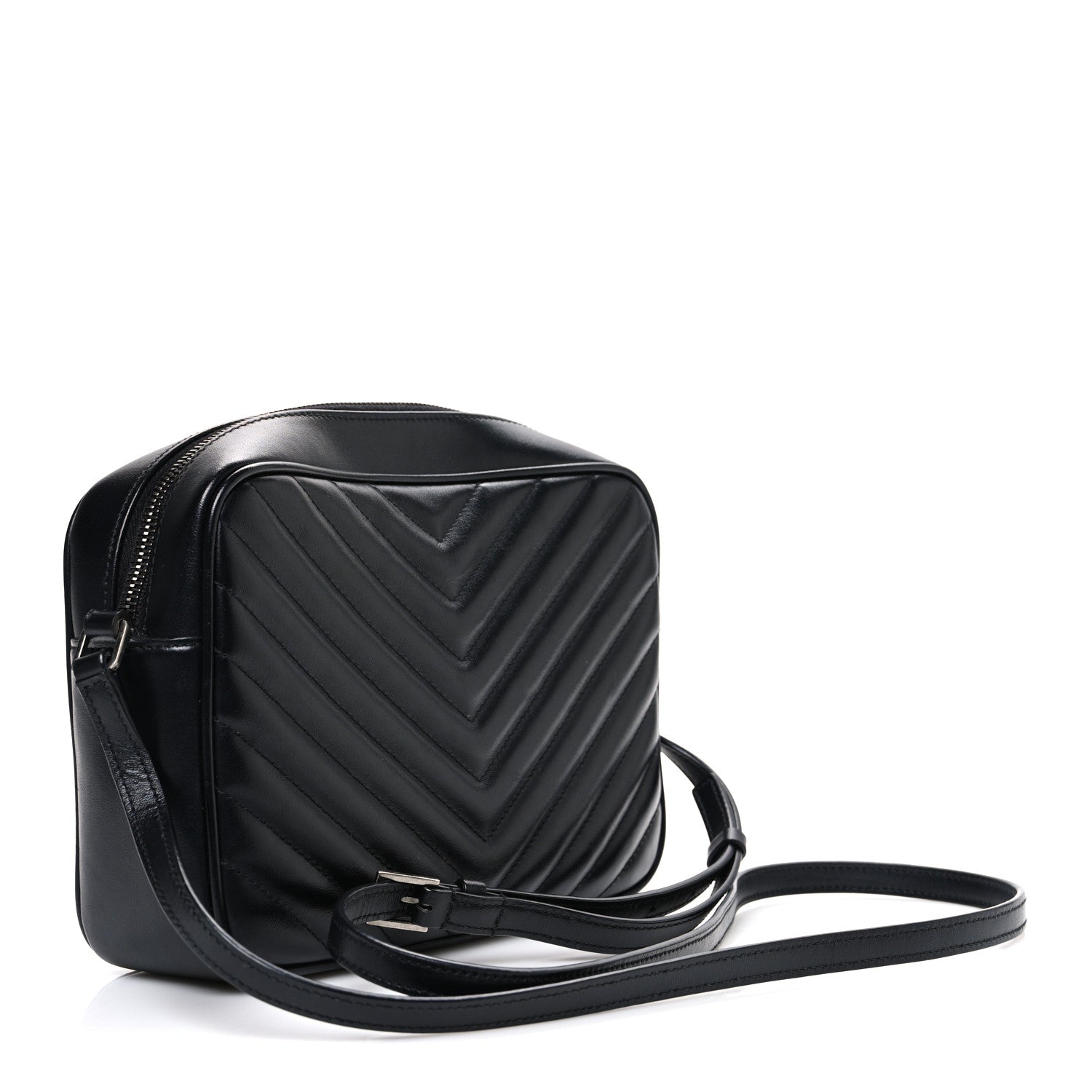 Saint Laurent Calfskin Matelasse Monogram Lou Camera Bag Black 3 of 11