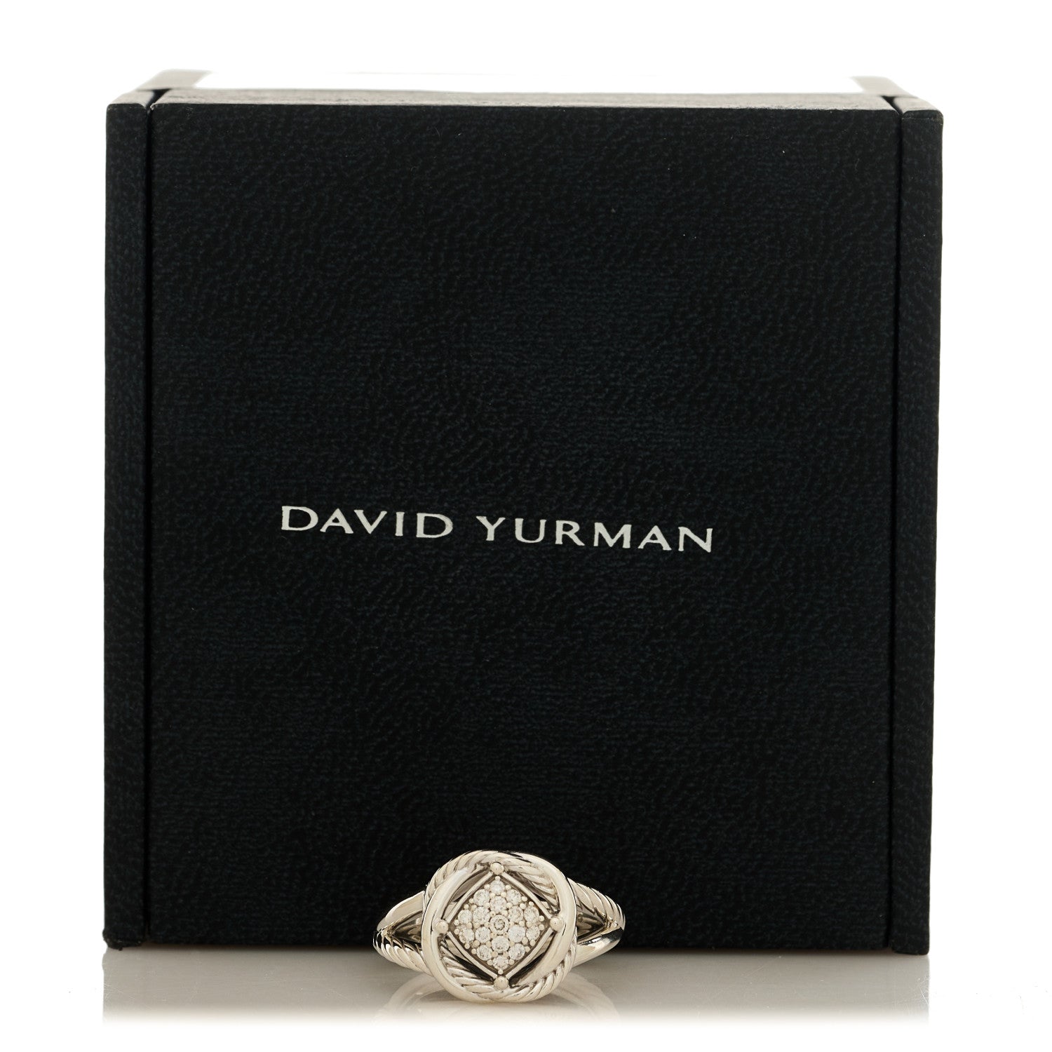 David Yurman Sterling Silver Diamond Pave 7mm Infinity Ring 48 4.5 5 of 5