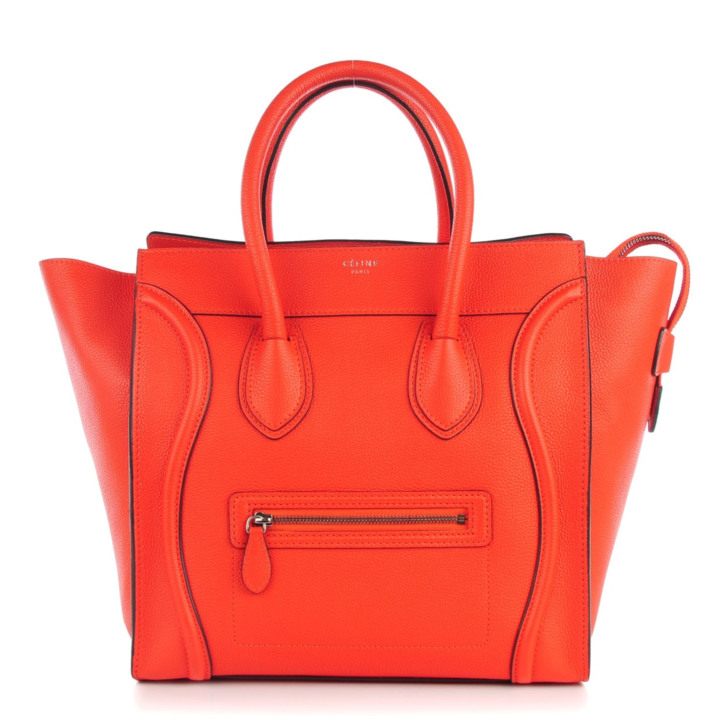 Drummed Calfskin Mini Luggage Vermillion