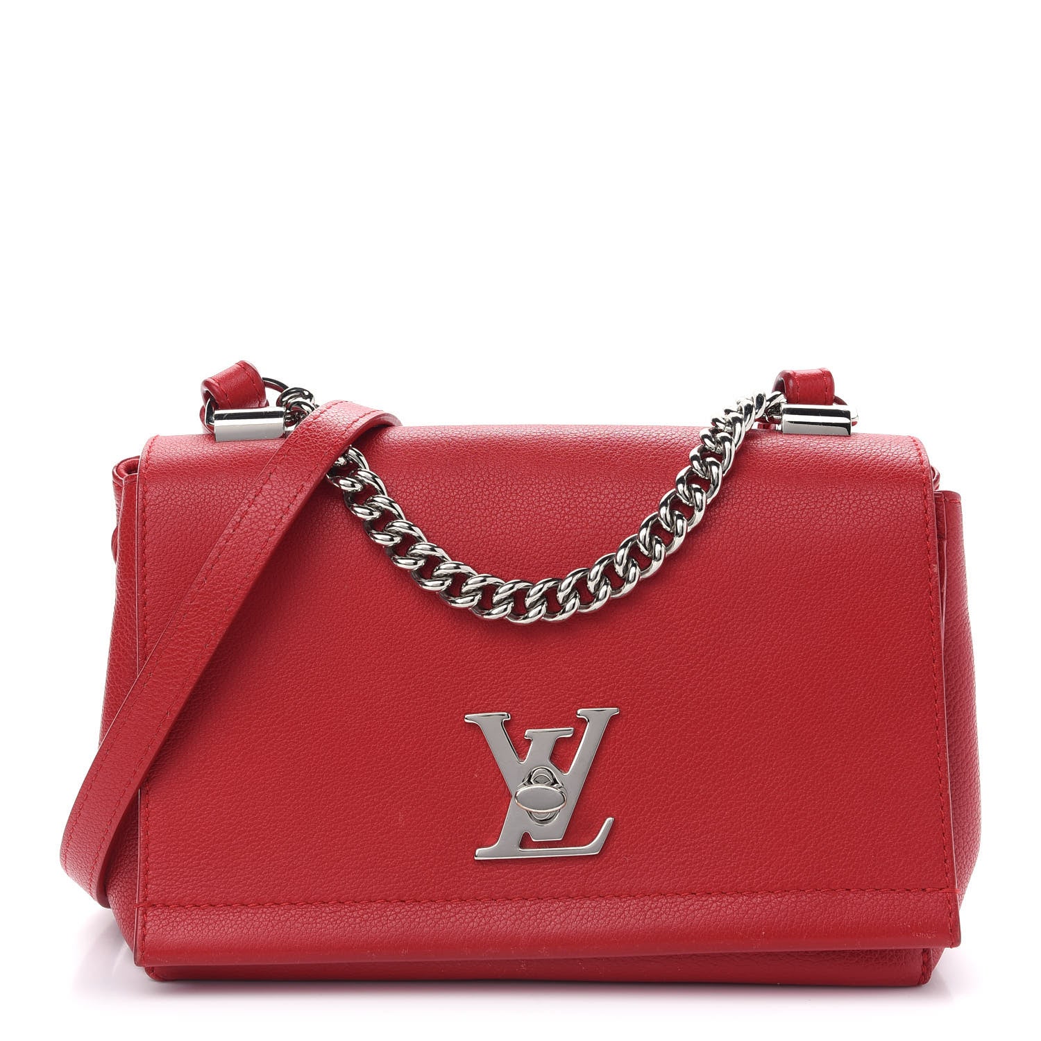 Louis Vuitton Calfskin Lockme II Chain Bag BB Rubis 1 of 9