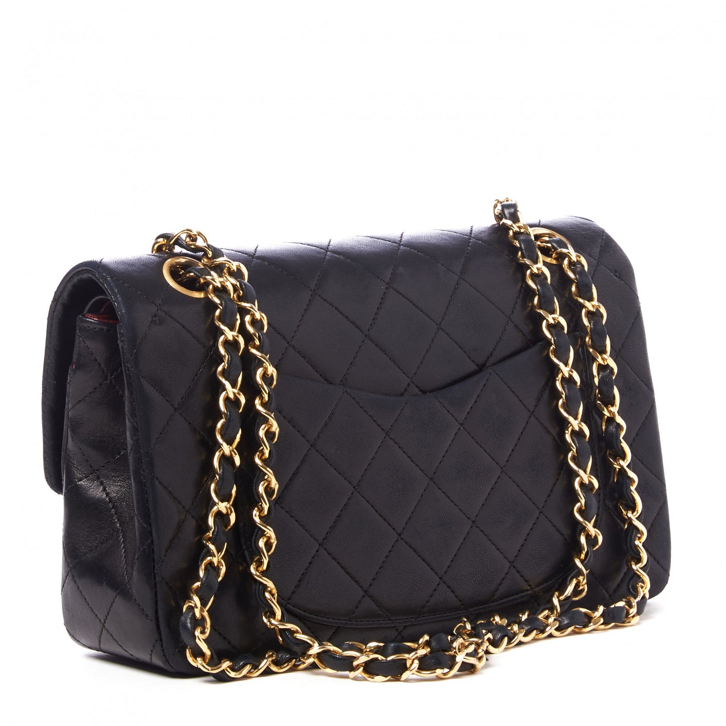 Lambskin Quilted Small Double Flap Black