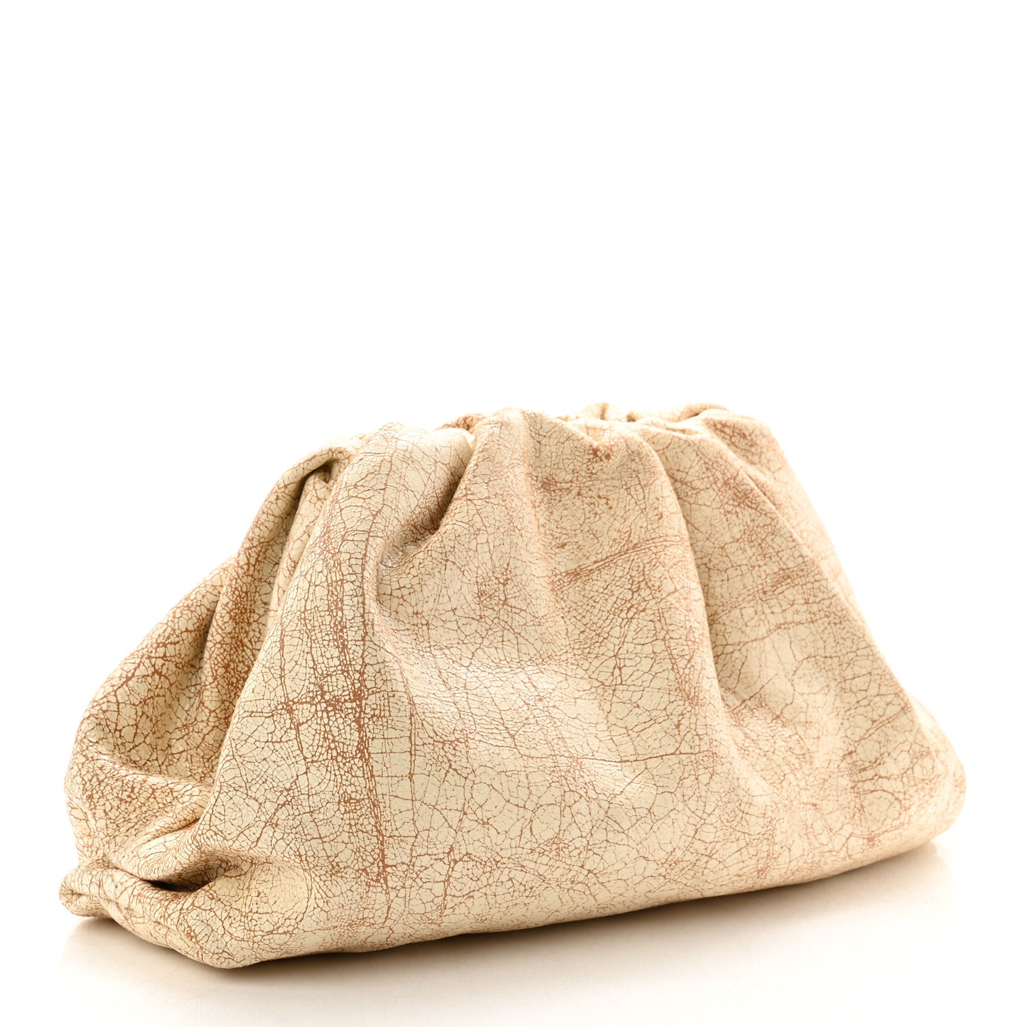 Crackled Calfskin The Pouch Oversized Clutch Zabaione