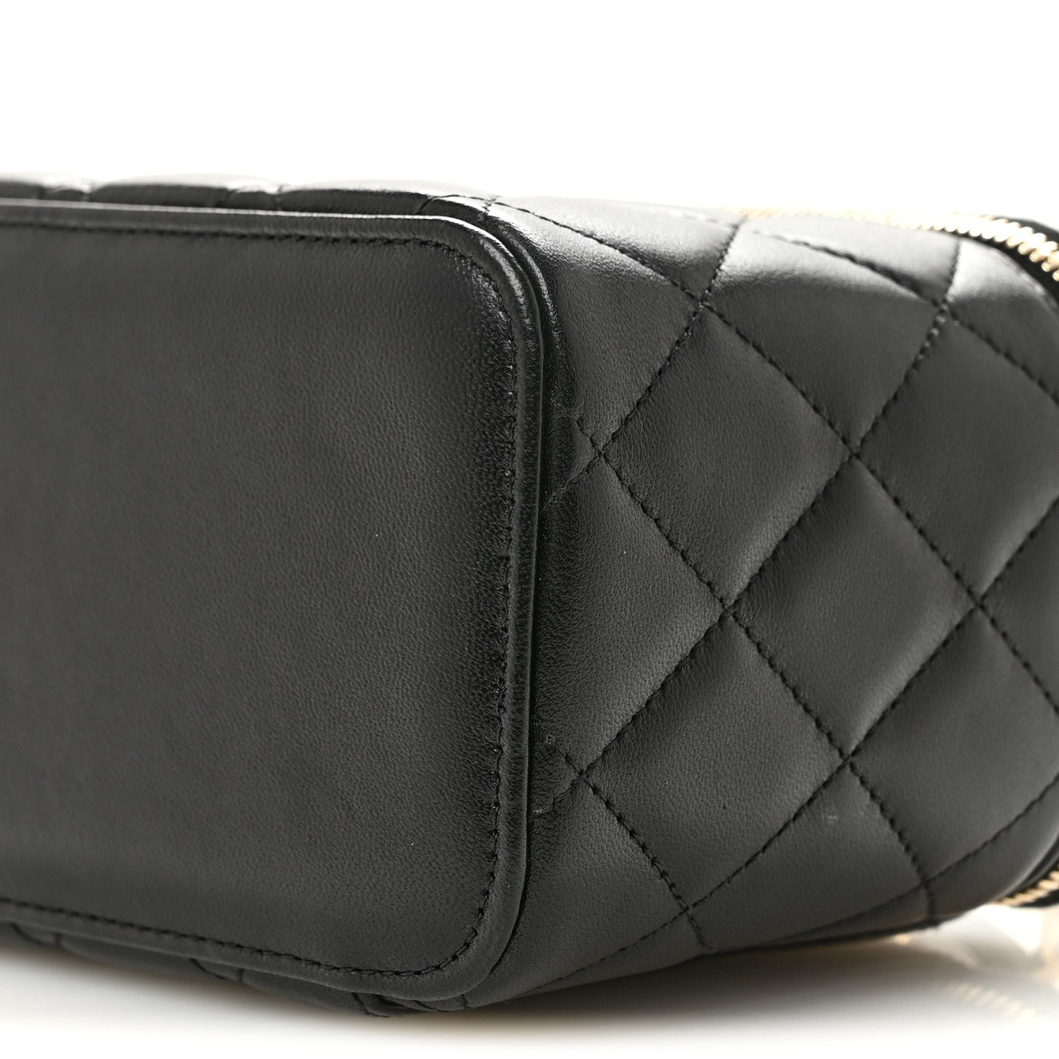 Chanel Lambskin Quilted Small Top Handle Vanity Case With Chain Black 10 of 11