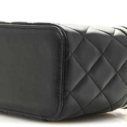 Chanel Lambskin Quilted Small Top Handle Vanity Case With Chain Black 10 of 11