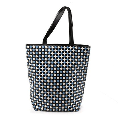 Bottega Veneta Calfskin Intrecciato Tricolor Large North South Tote Bag Fondant White Multicolor 1 of 9