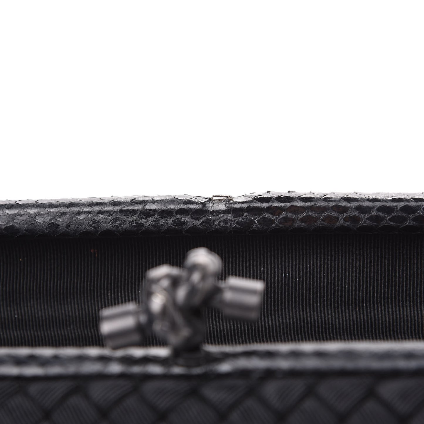 Satin Ayers Intreccio Impero Stretch Knot Clutch Black