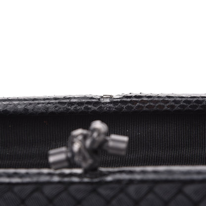Bottega Veneta Satin Ayers Intreccio Impero Stretch Knot Clutch Black 6 of 7