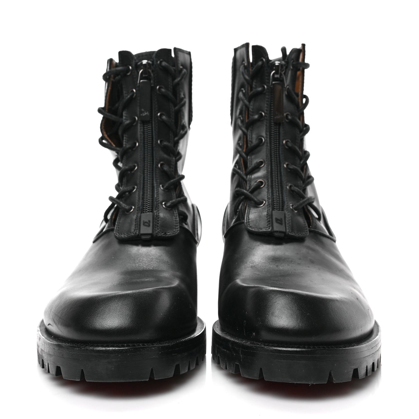 Calfskin Mens Trapman Flat Boots 45.5 Black