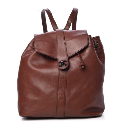 Chanel Calfskin Drawstring Backpack Brown 1 of 20