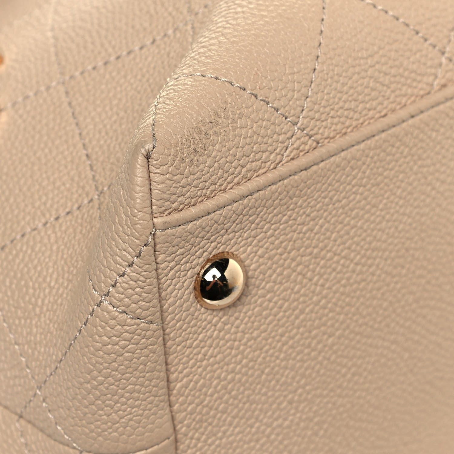 Chanel Crumpled Grained Calfskin Zip and Carry Shopping Tote Beige 9 of 12