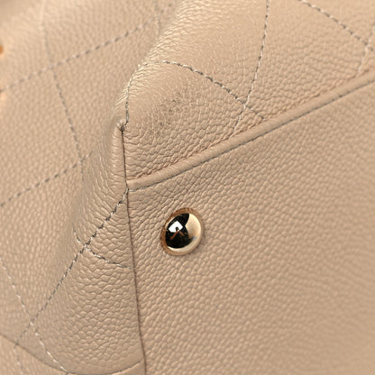 Chanel Crumpled Grained Calfskin Zip and Carry Shopping Tote Beige 9 of 12