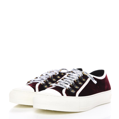 Christian Dior Velvet Walk'N'Dior Low Top Sneakers 40 Deep Amaranth 3 of 13