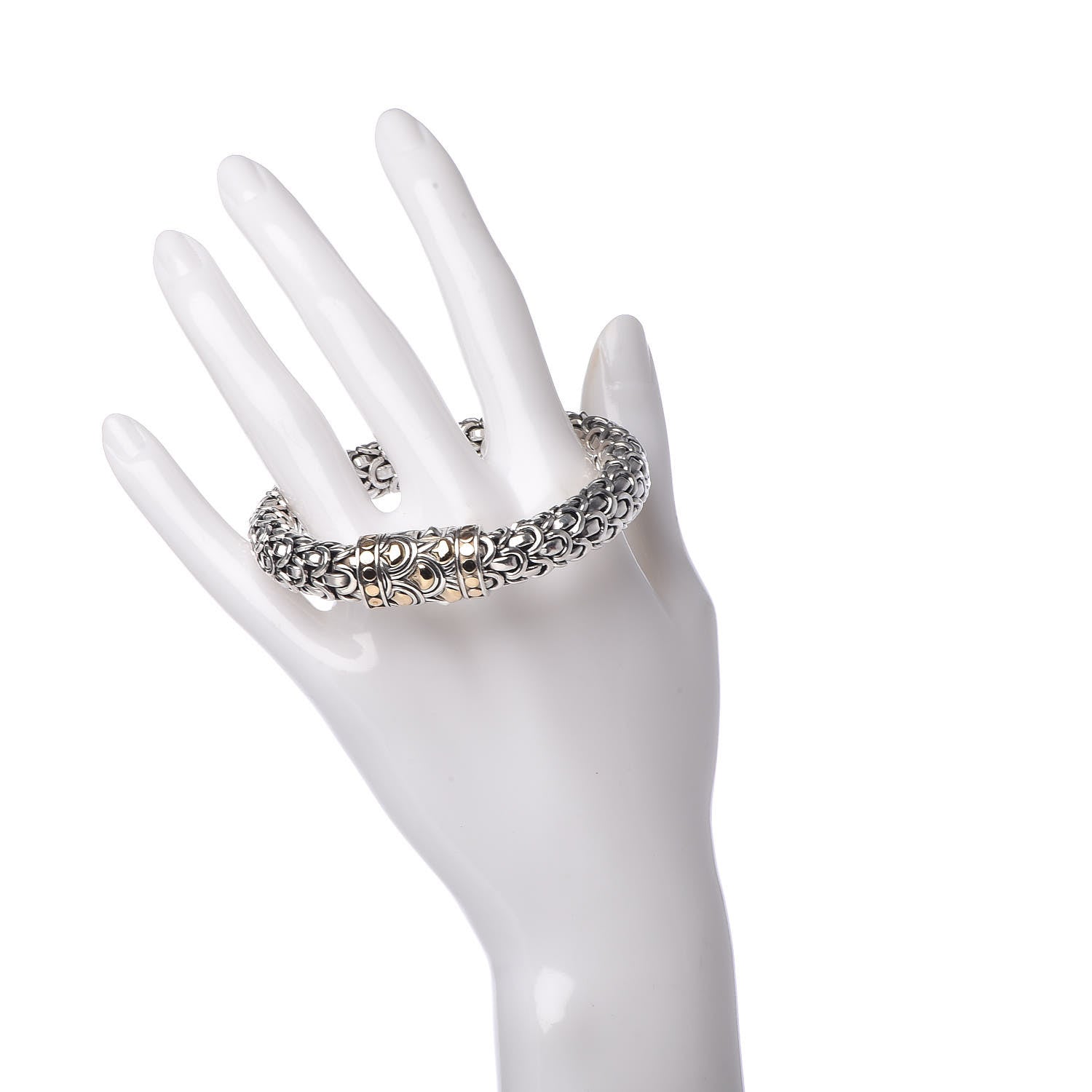 John Hardy Sterling Silver 18K Yellow Gold 10mm Legends Naga Station Bracelet 2 of 5