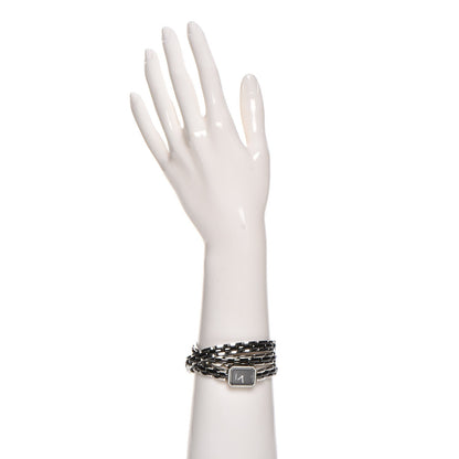 Chanel Stainless Steel Ceramic Diamond Bezel 16mm Premiere Triple Row Quartz Watch Black 2 of 7