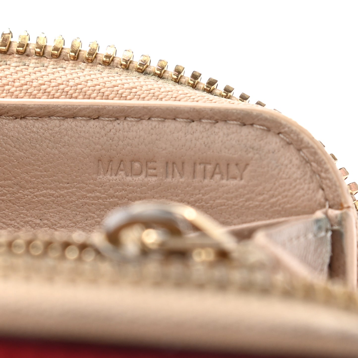Smooth Calfskin Baylee Long Zip Around Wallet Red Beige