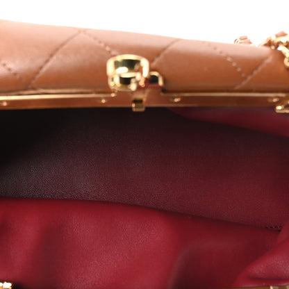 Chanel Lambskin Quilted Clutch With Chain Brown 5 of 10