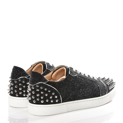 Christian Louboutin Crosta Womens Vieira Spiked Flat Comete Sneakers 39.5 Black Silver 5 of 11