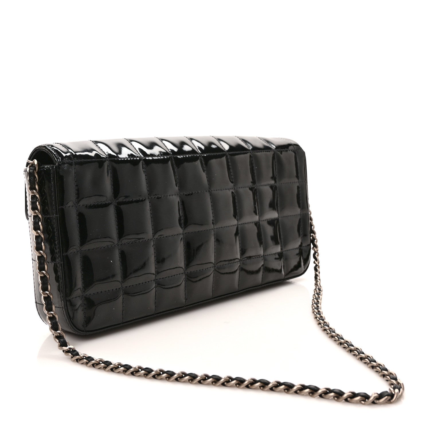 Chanel Patent Quilted East West Chocolate Bar Flap Black 3 of 11
