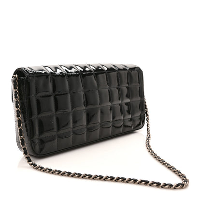 Chanel Patent Quilted East West Chocolate Bar Flap Black 3 of 11