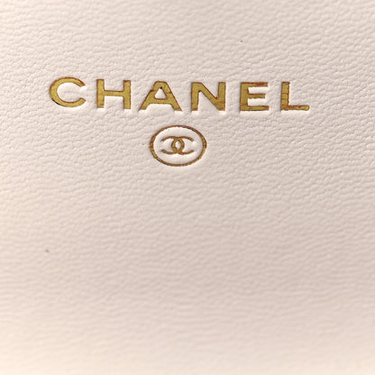 Chanel Lambskin Quilted Chanel 19 Flap Coin Purse With Chain White 6 of 11