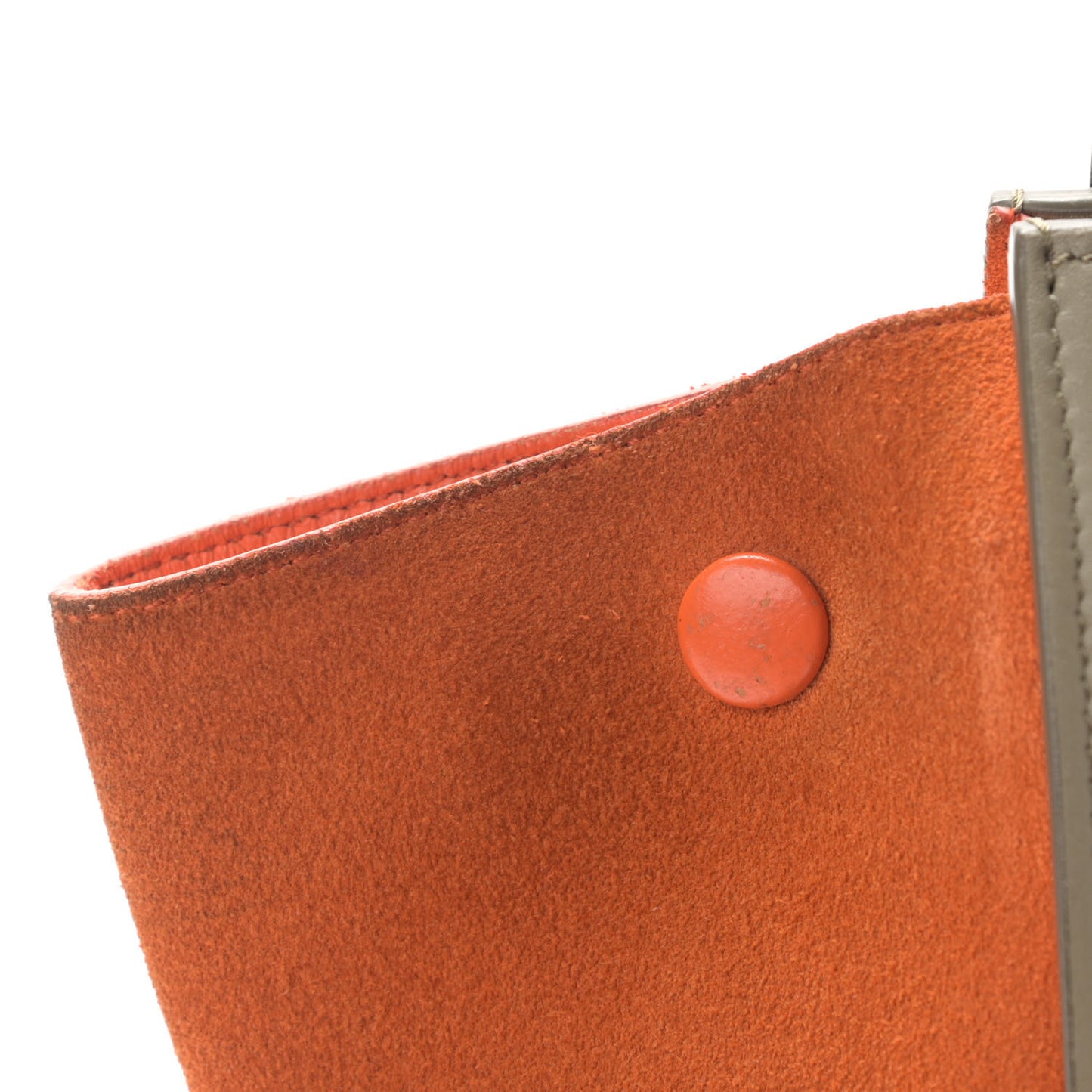 Smooth Calfskin Suede Small Tri-Color Trapeze Orange