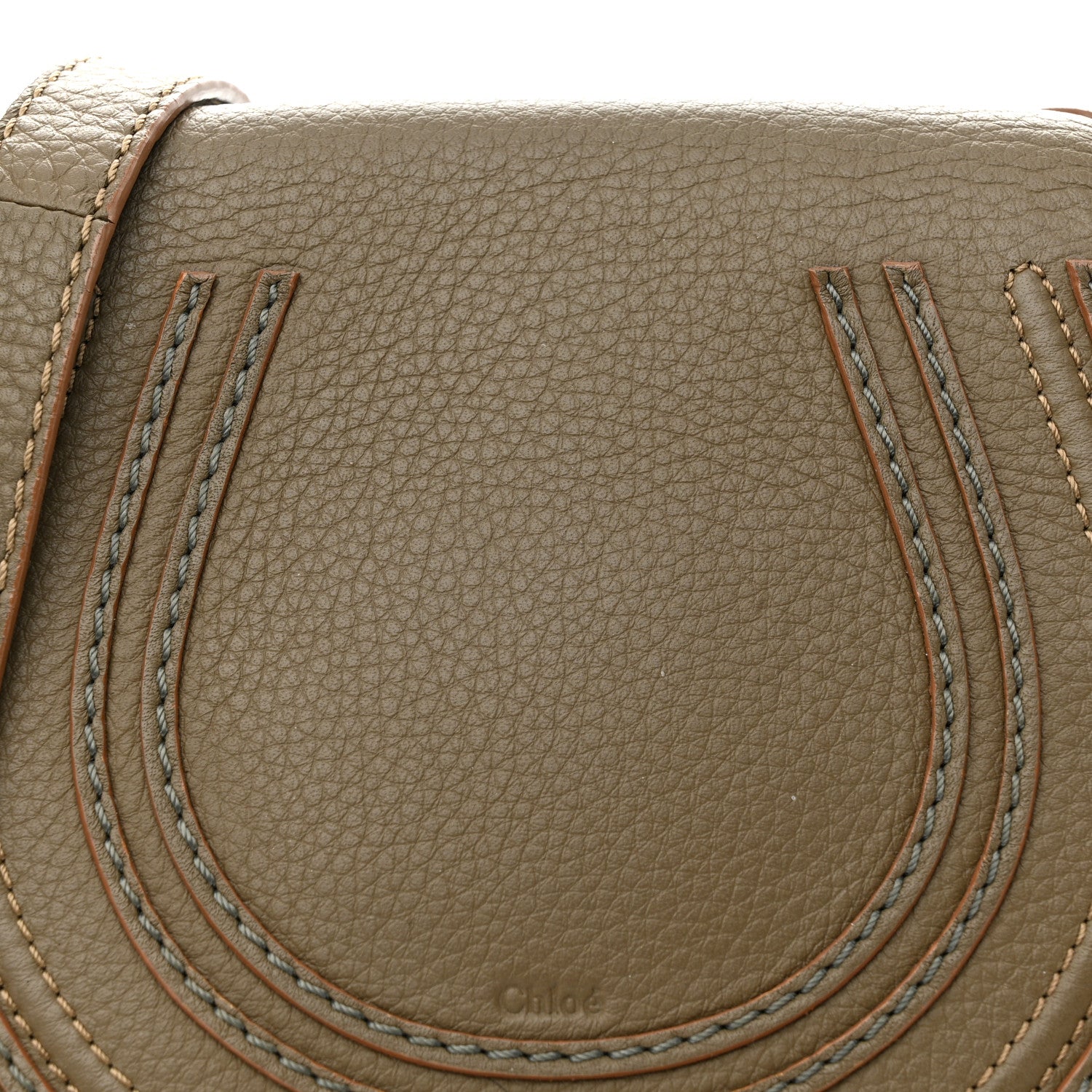 Chloe Grained Calfskin Small Marcie Saddle Bag Anchor Grey 8 of 18