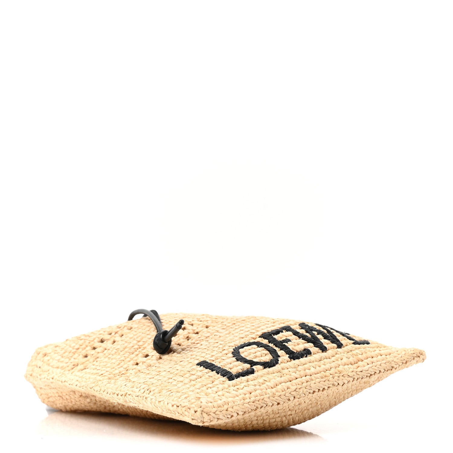 Loewe Raffia Logo Drawstring Pocket Crossbody Natural Black 4 of 10