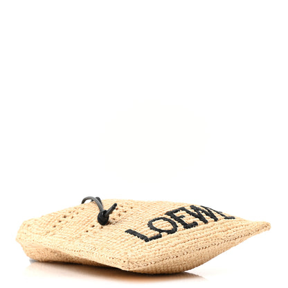 Loewe Raffia Logo Drawstring Pocket Crossbody Natural Black 4 of 10
