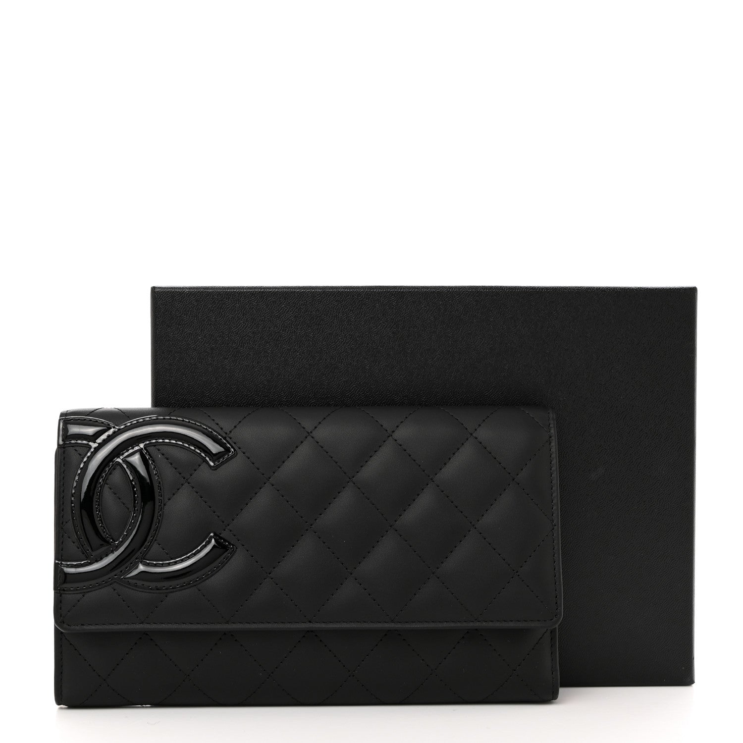 Chanel Calfskin Quilted Cambon Tri-Fold Wallet Black 8 of 8