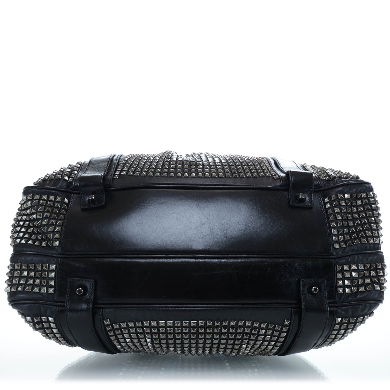 Burberry Prorsum Leather Studded Knight Satchel Black 4 of 10