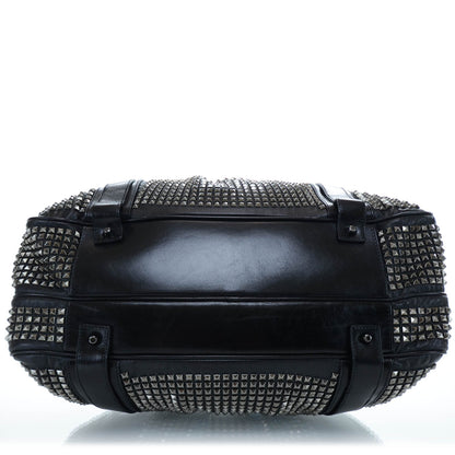 Burberry Prorsum Leather Studded Knight Satchel Black 4 of 10