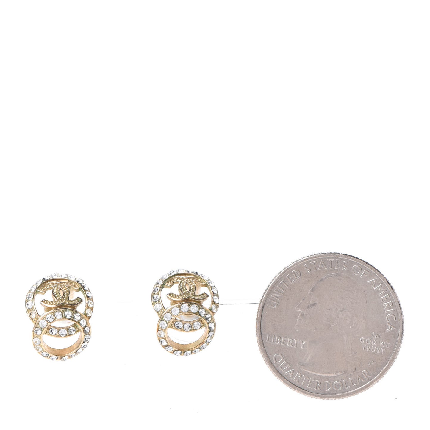 Crystal CC Earrings Gold