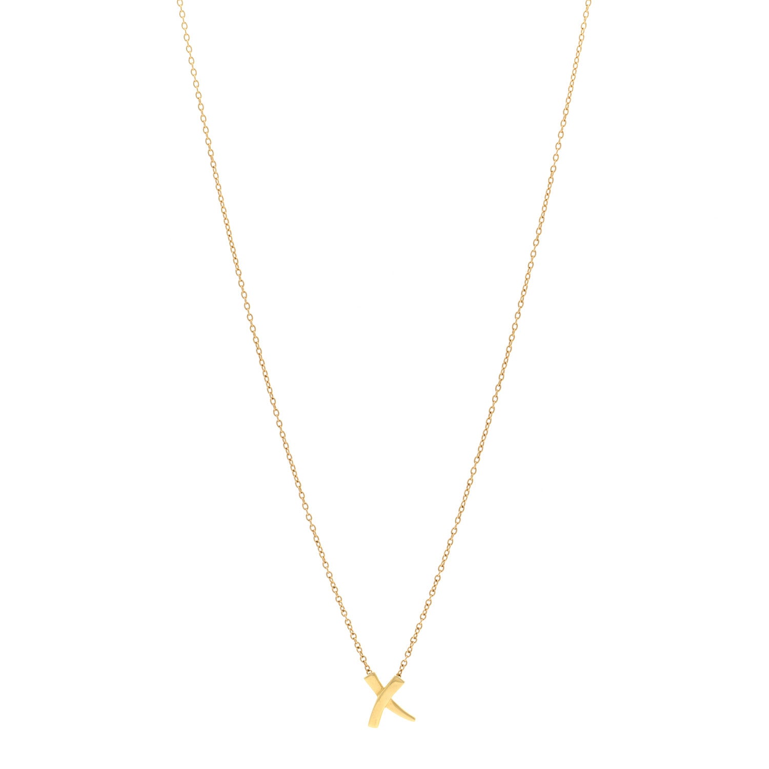 Tiffany 18K Yellow Gold Mini Paloma Picasso Graffiti X Pendant Necklace 1 of 4