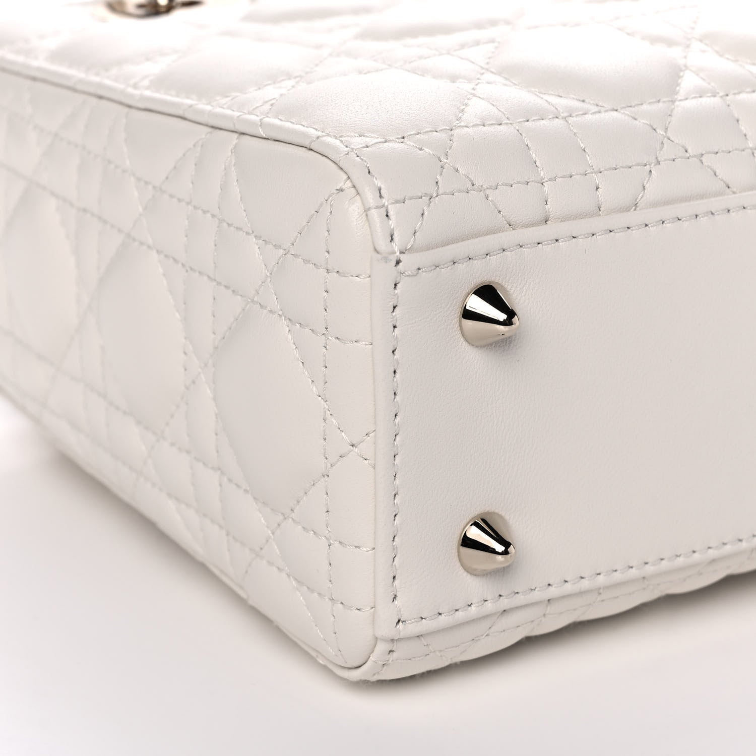 Christian Dior Lambskin Cannage Small My ABCDior Lady Dior White 10 of 12