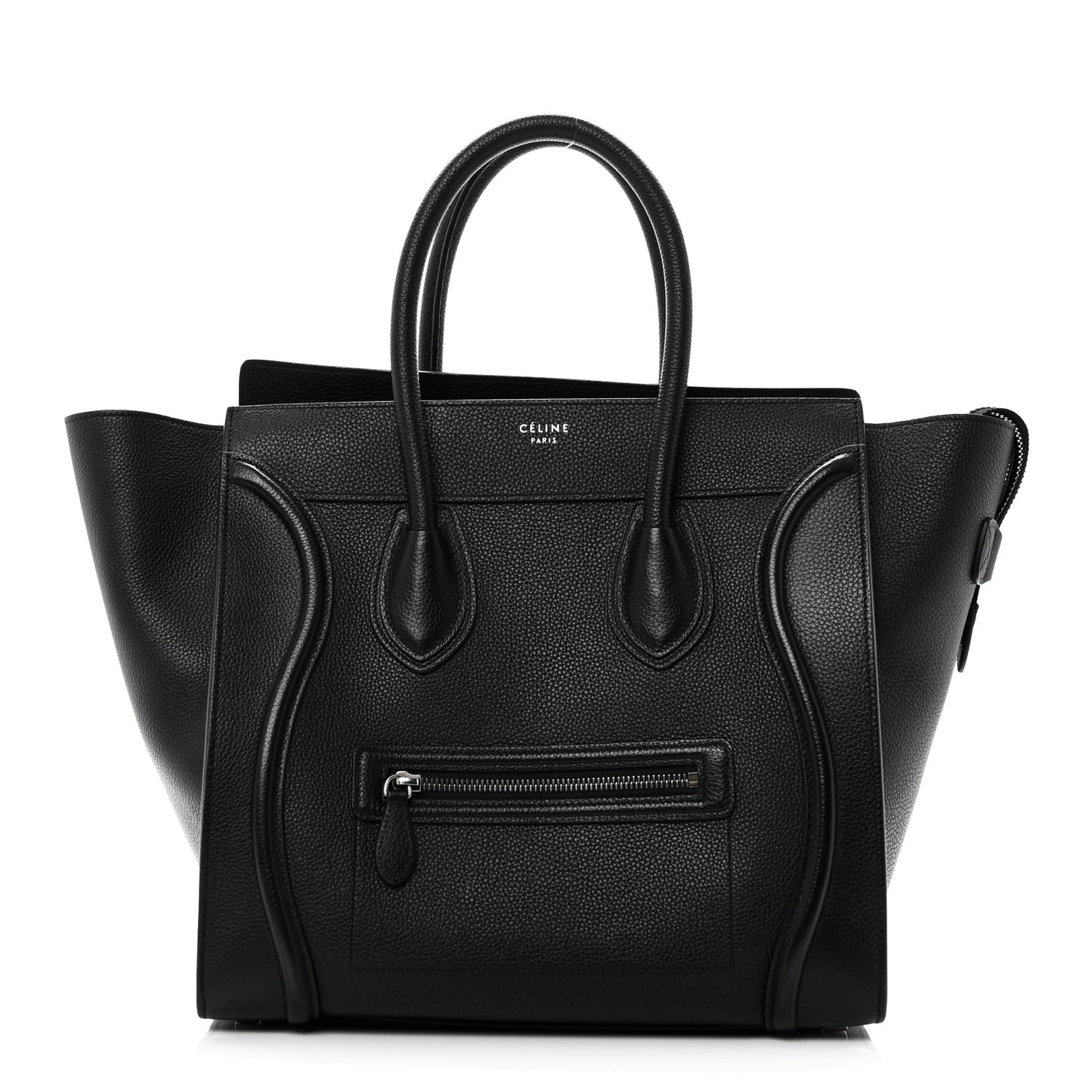 Drummed Calfskin Mini Luggage Black