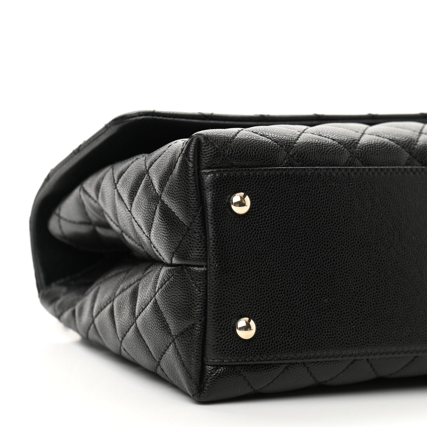 Caviar Quilted Medium Coco Handle Flap Black