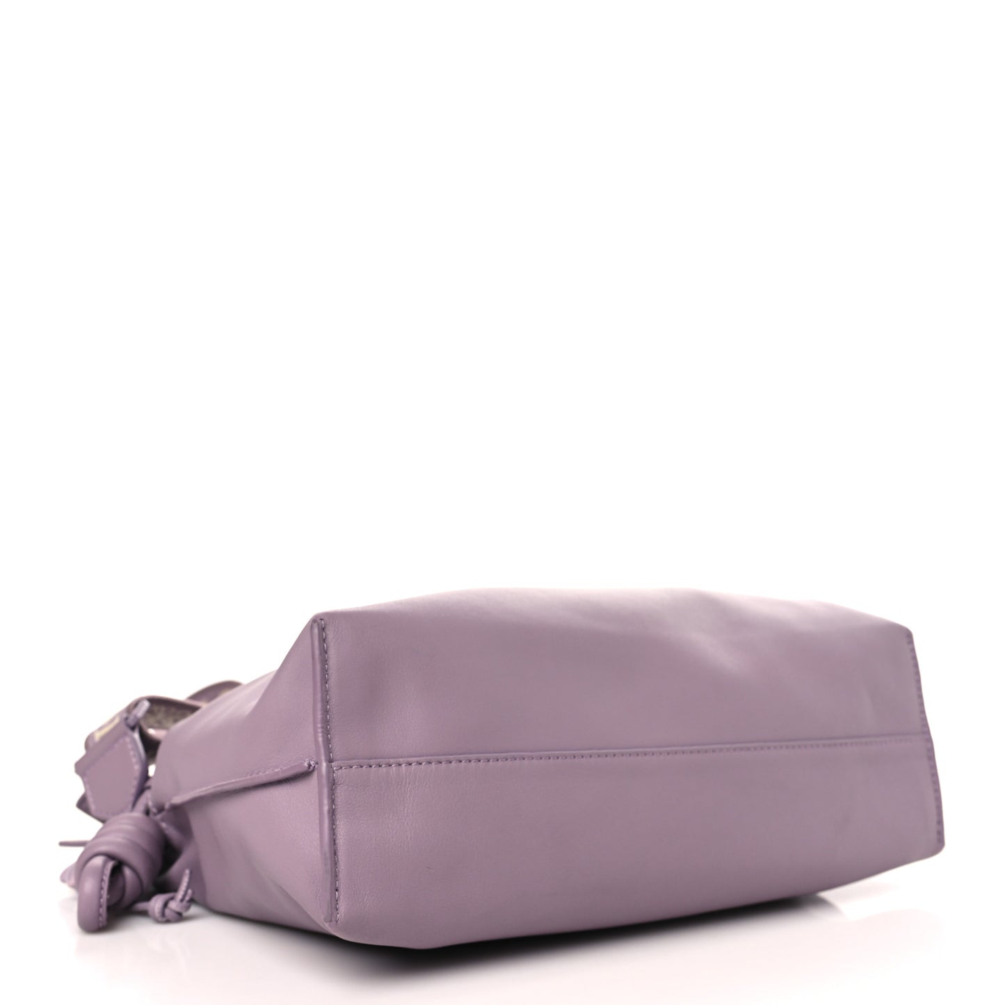 Calfskin Monochrome Flamenco Knot Clutch Pale Aubergine Glaze