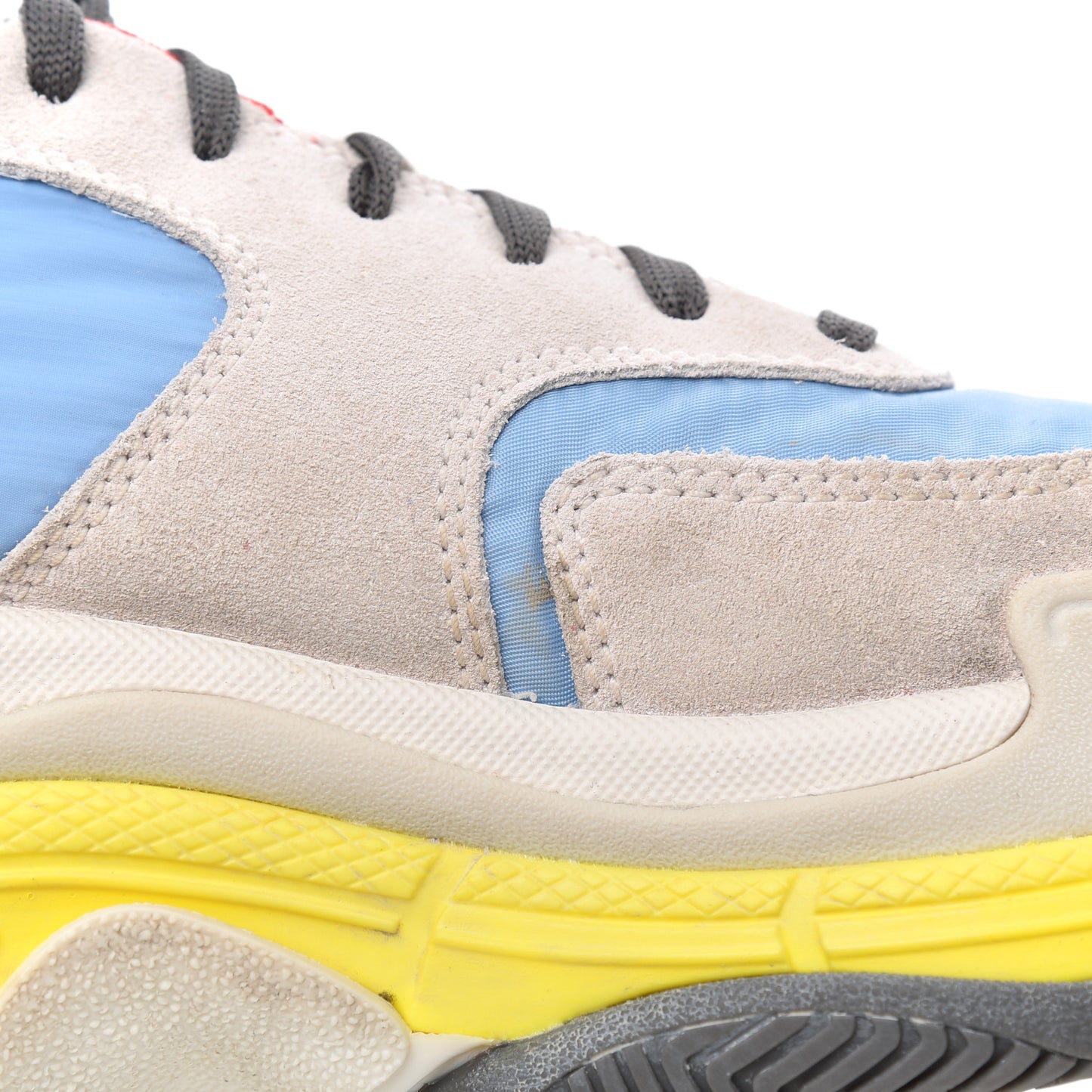 Nylon Suede Womens Triple S 2.0 Sneakers 40 Gris Bleu Rouge