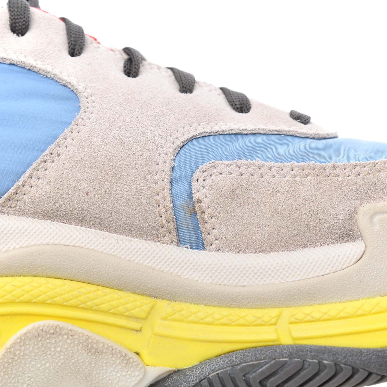 Balenciaga Nylon Suede Womens Triple S 2.0 Sneakers 40 Gris Bleu Rouge 14 of 17