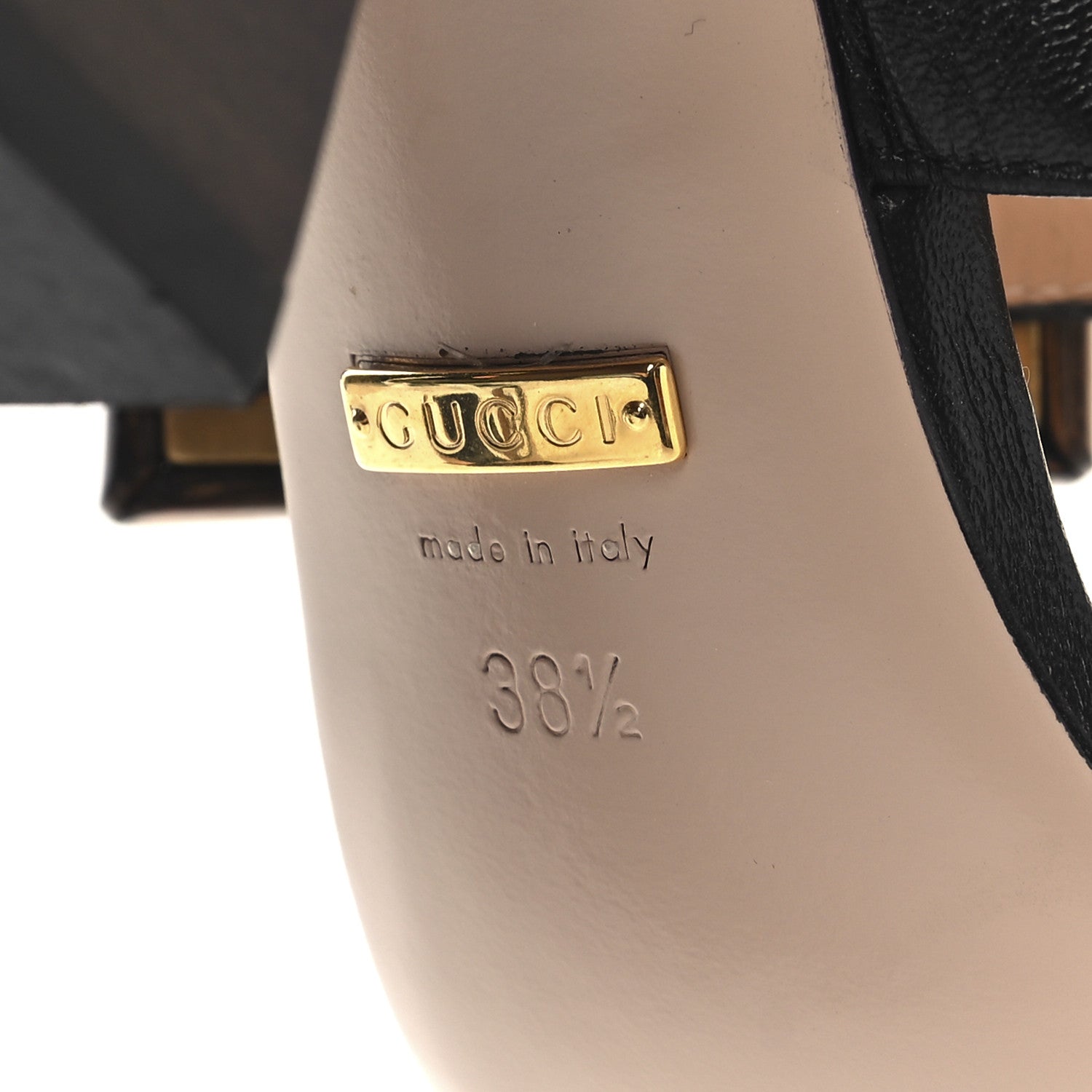 Gucci Calfskin Bamboo Buckle Platform Sandals 38.5 Black 7 of 8