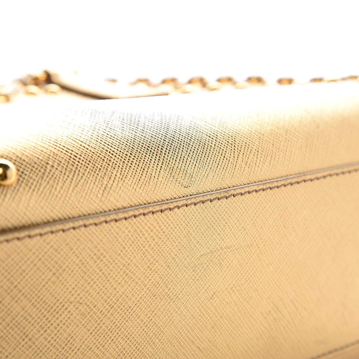 Prada Saffiano Vernice Crystal Pyramid Bag Platino 8 of 8