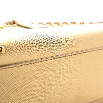 Prada Saffiano Vernice Crystal Pyramid Bag Platino 8 of 8