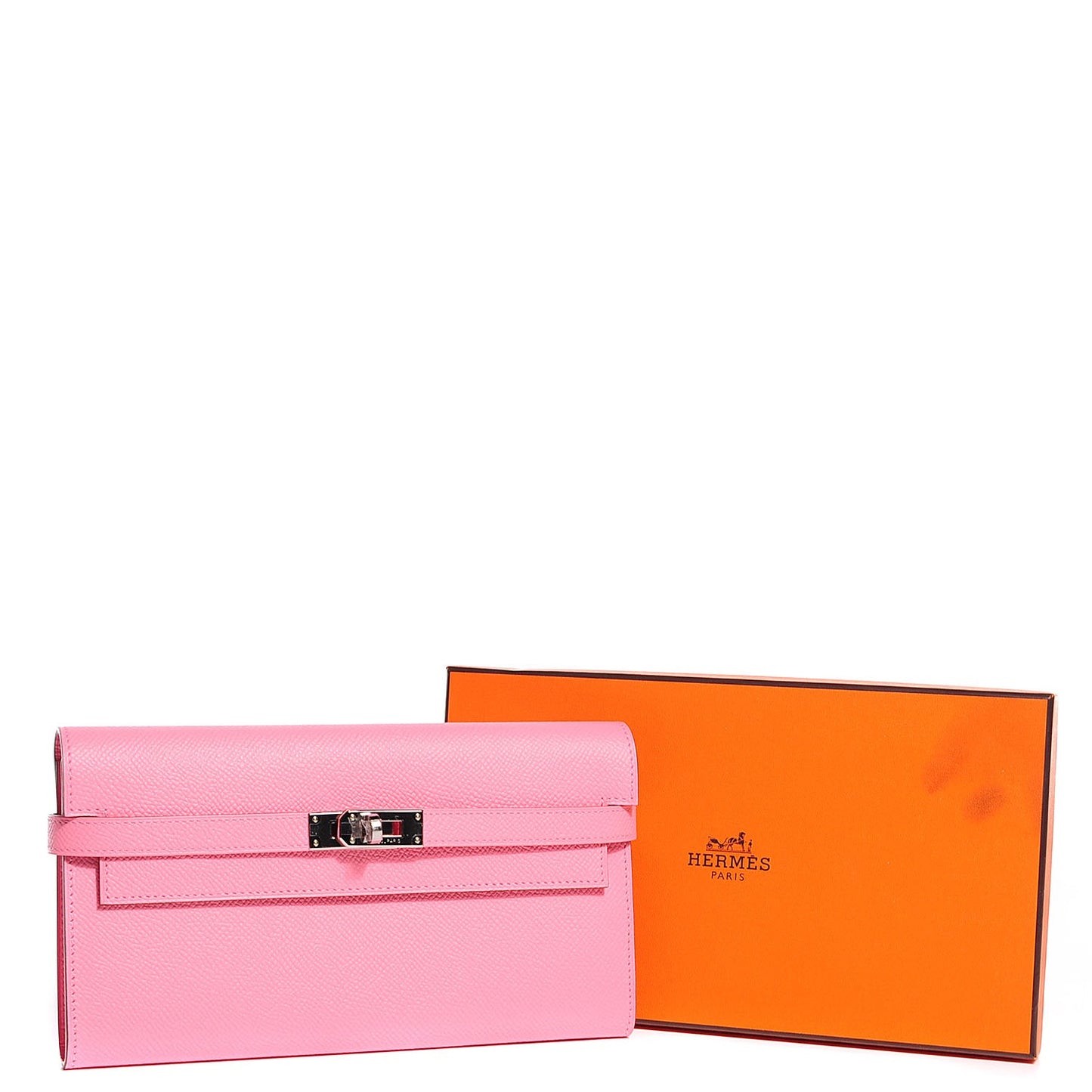 Epsom Kelly Longue Wallet Rose Confetti