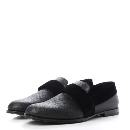 Jimmy Choo Glitter Velvet Mens John Slip On Loafers 40.5 Black 3 of 10