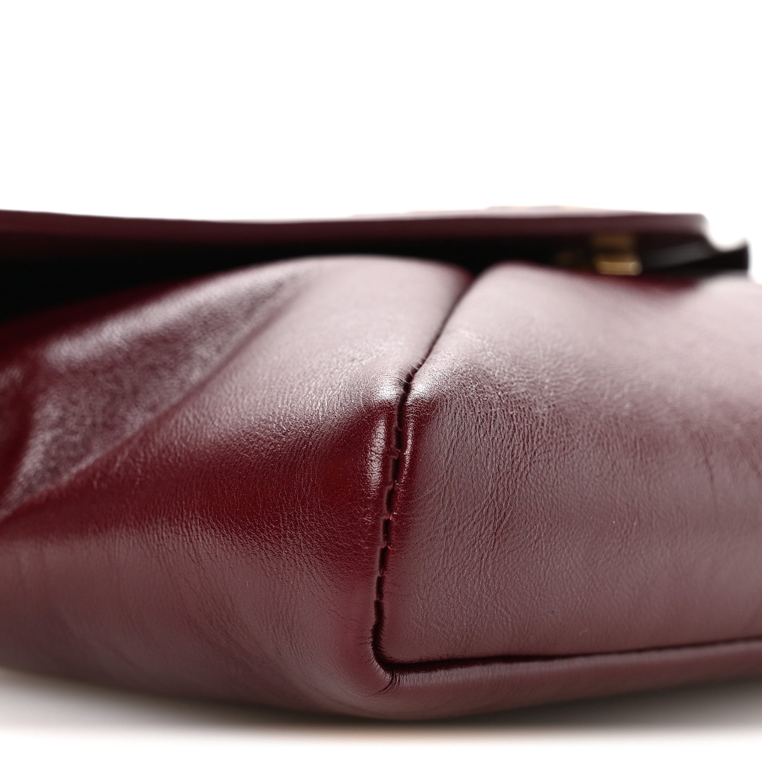 Saint Laurent Lambskin Small Cassandre Envelope Pouch Dark Ruby 8 of 9