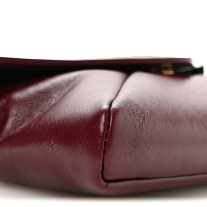 Saint Laurent Lambskin Small Cassandre Envelope Pouch Dark Ruby 8 of 9