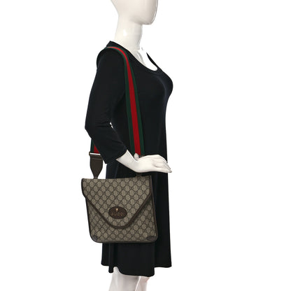 Gucci GG Supreme Monogram Web Medium Neo Vintage Flap Messenger Bag Beige New Acero 2 of 8