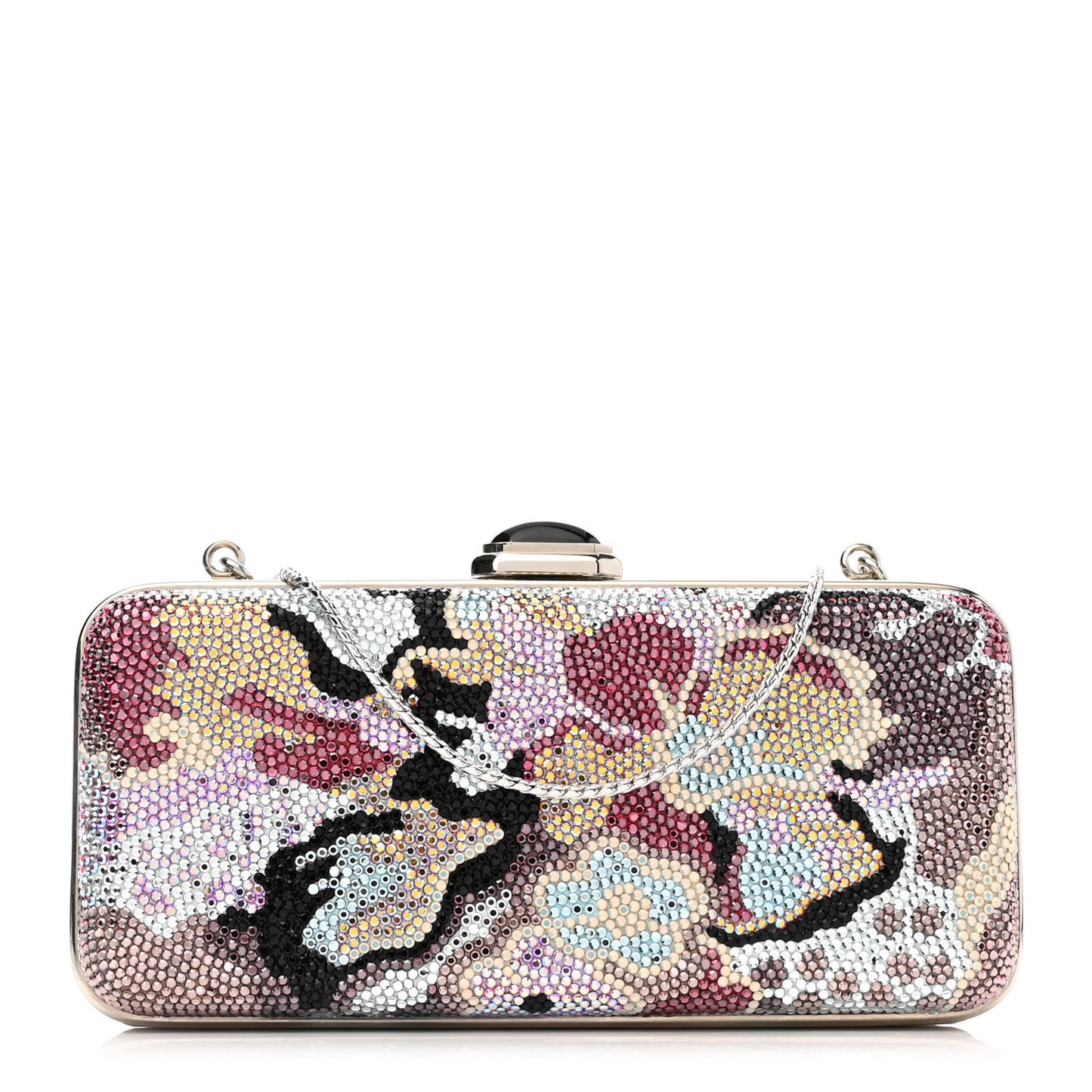 Swarovski Crystal Floral Clutch Multicolor