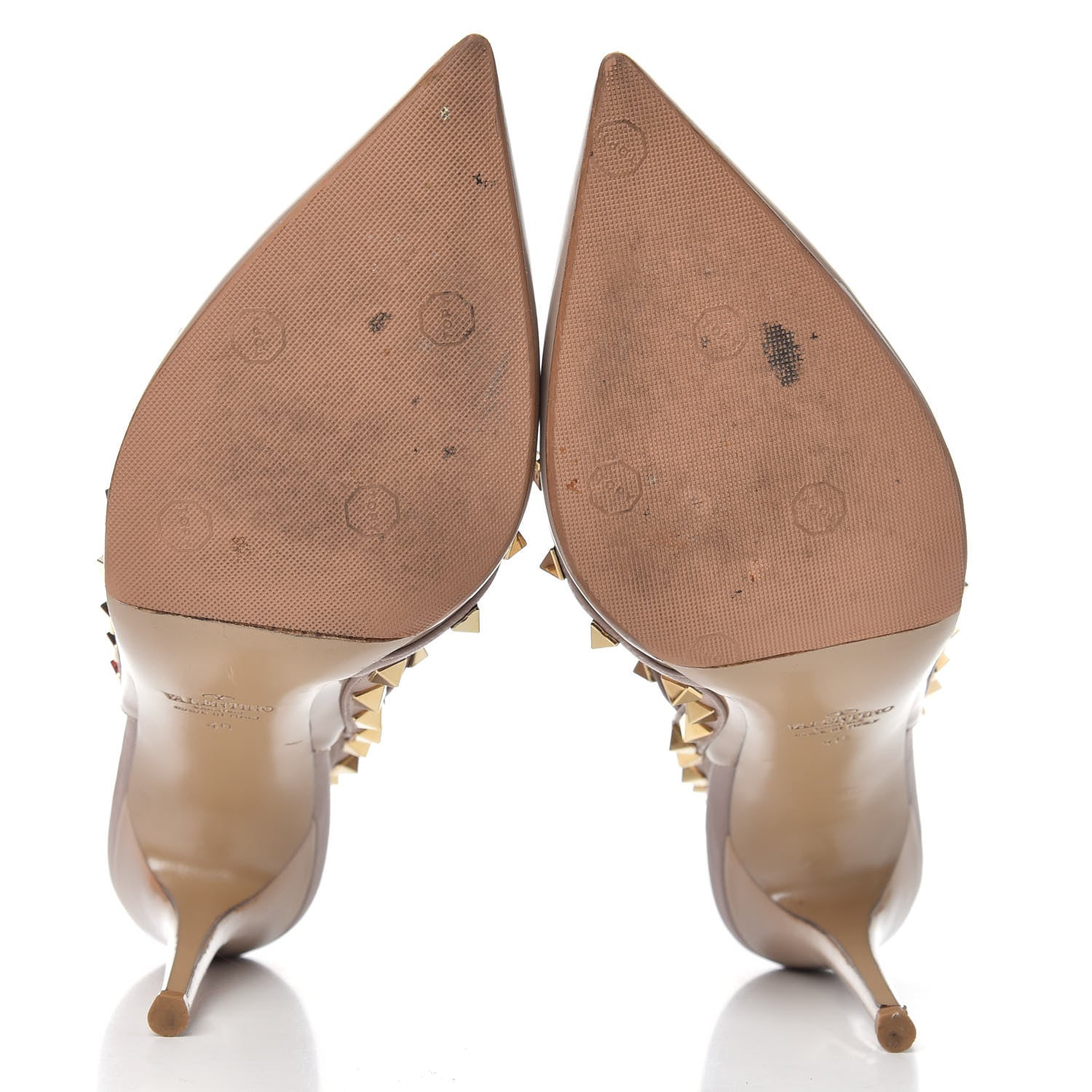 Valentino Garavani Patent Rockstud Ankle Strap Pumps 40 Poudre 6 of 10